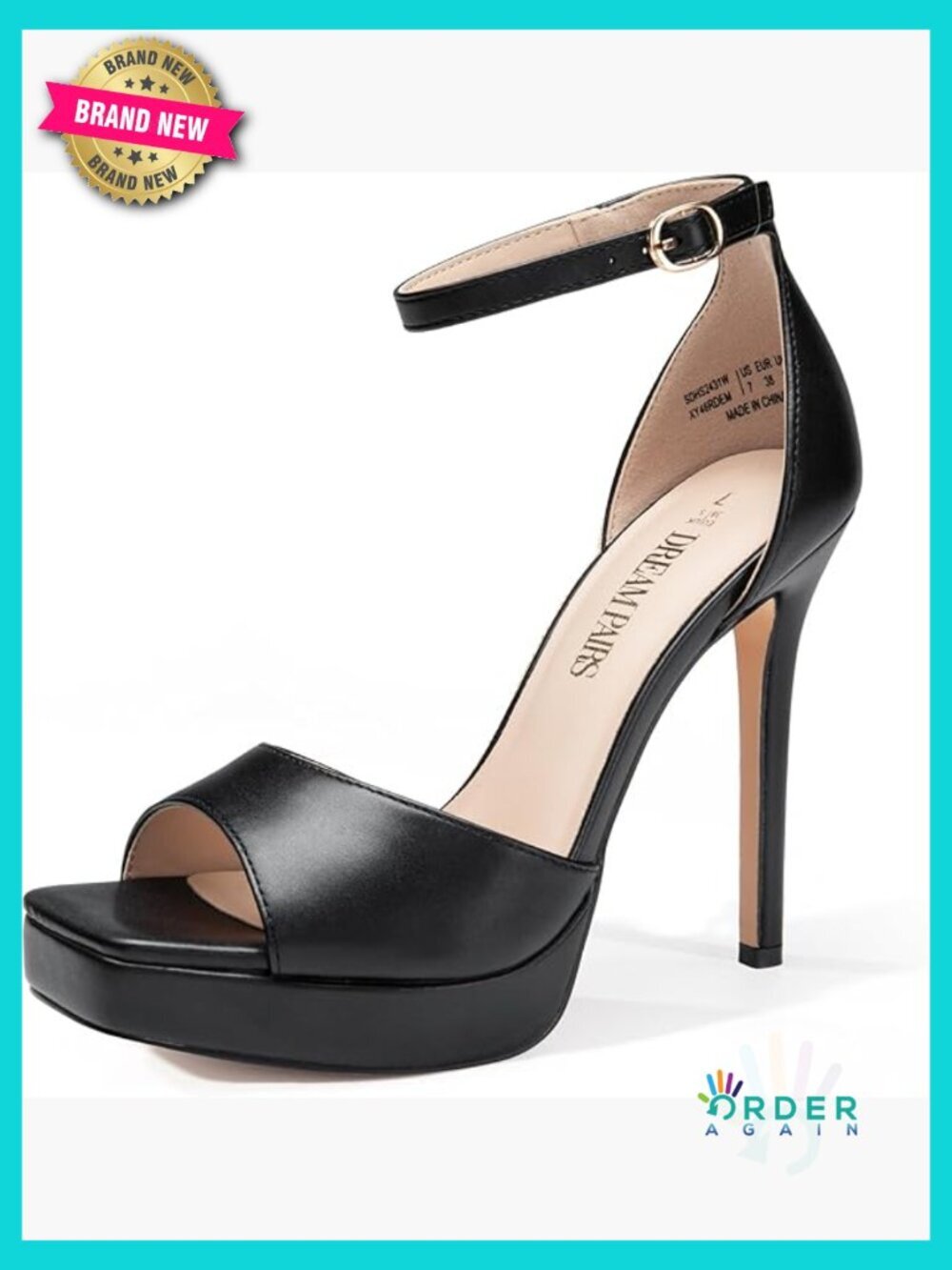 Stiletto High Heels Platform Ankle Strap Square Open Toe Dressy Sandals Chic